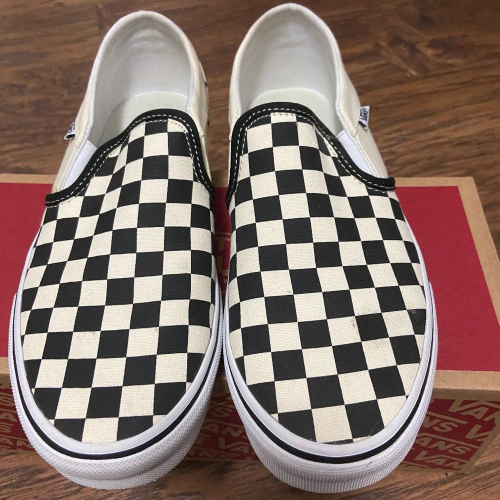 Vans Checkerboard Asher Slip on Sz 8 Worn 1 time!